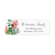 Holiday Greenery Return Address