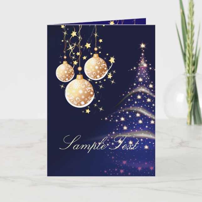Holiday Greeting Cards, Christmas Tree+Ornaments (Front)