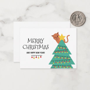 Holiday Greeting Cat Personalised Christmas Card