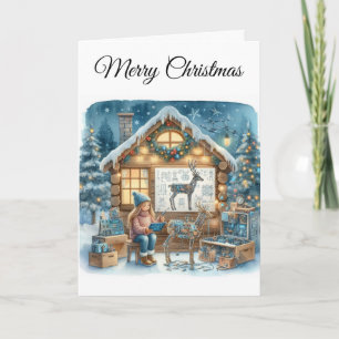 Holiday Greeting Tech Girls Christmas STEM Card