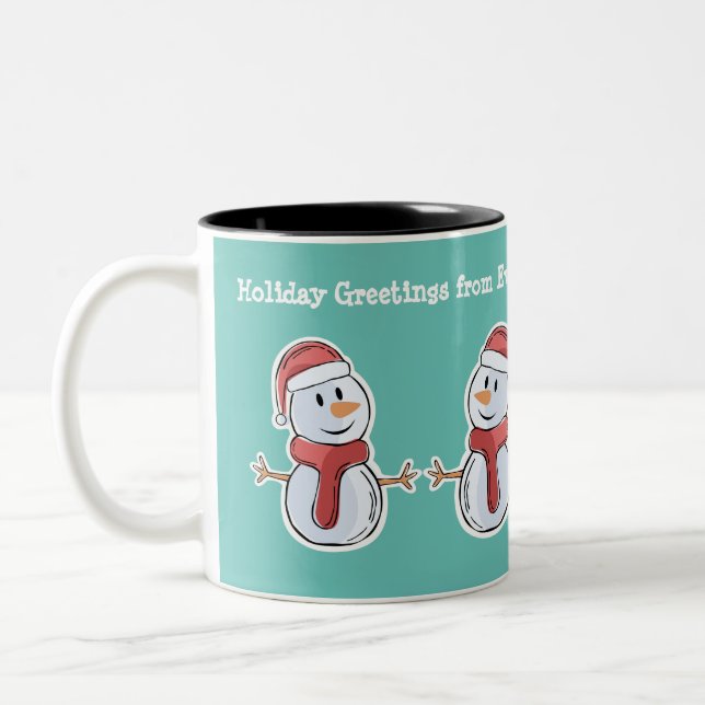 Holiday Greetings Customised Company Mug (Left)