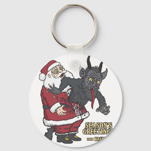 Holiday Greetings from Krampus (and Santa) Key Ring (Front)