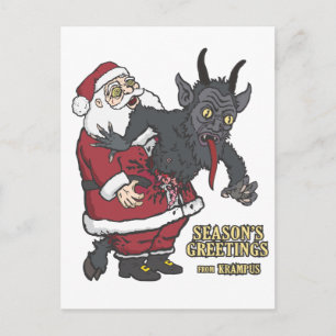 Holiday Greetings from Krampus (and Santa) Postcard
