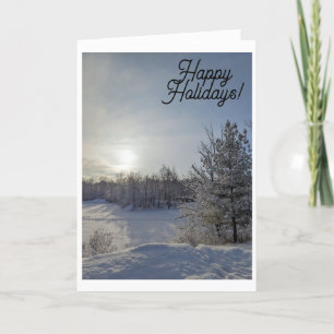Holiday Greetings on a Snowy Morning Card