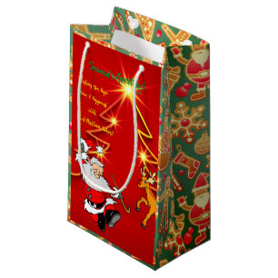 Holiday Greetings - Santa Small Gift Bag