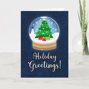 Holiday Greetings Snowglobe Christmas Card