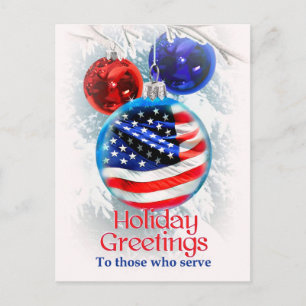 Holiday Greetings to Military Troops, Christmas Postcard