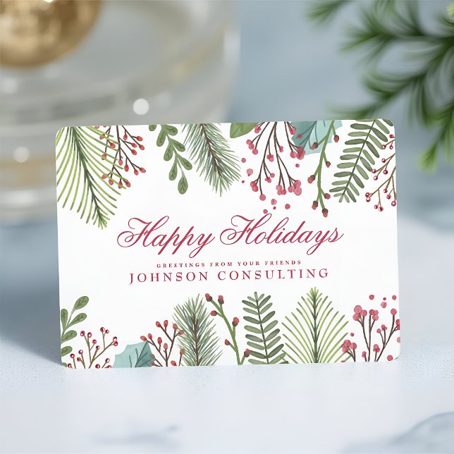 Holiday Greetings Watercolor Holly Foliage (Creator Uploaded)