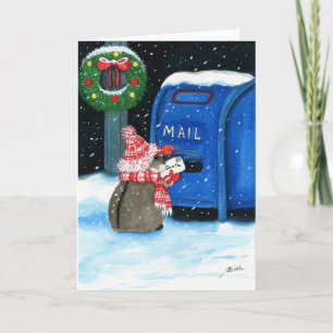 Holiday Hamster Santa Letter by Bihrle Card