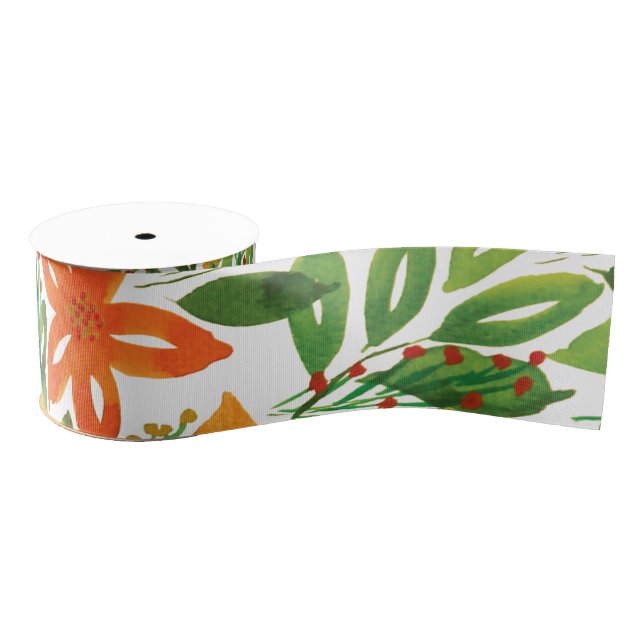 Holiday & Hand Painted Flowers Grosgrain Ribbon (Spool)