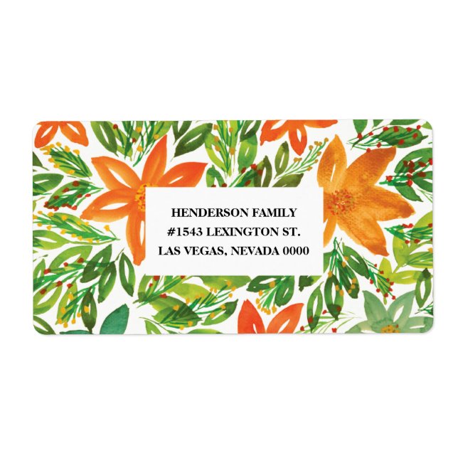 Holiday & Hand Painted Flowers label (Front)