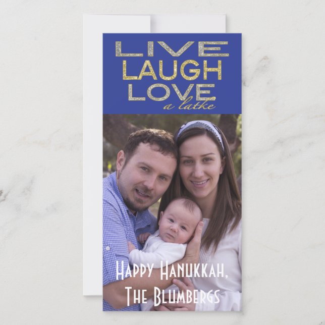 Holiday Hanukkah Photo Card "Love a Latke" (Front)