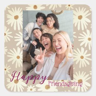 Holiday Happy Celebration Generic Photo Customise Square Sticker