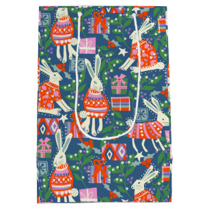 Holiday Hares Medium Gift Bag