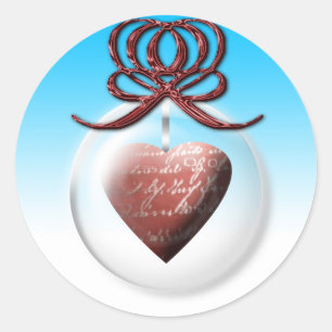 Holiday Heart Christmas Cards Envelope Stickers