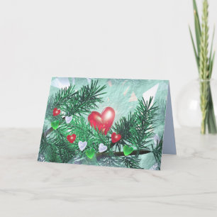 Holiday Hearts and Pine Card