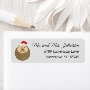 Holiday Hedgehog Cute Animal Return Address
