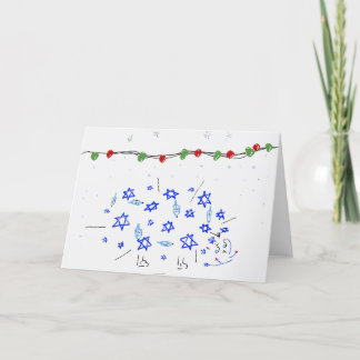 Holiday Hedgie Star of David Card