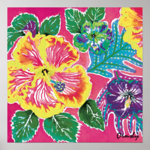Holiday Hibiscus Magenta poster