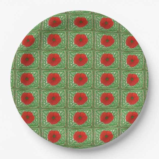 Holiday Hibiscus & Vines Paper Plate (Front)