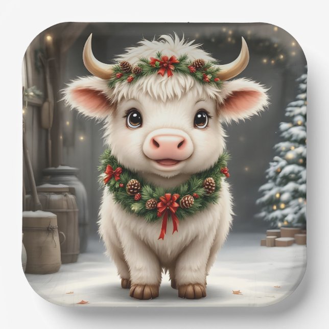 Holiday Highland Party Plates (Front)