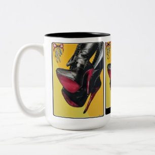 'Holiday Hijinks, the Taste was Sour' Painting on  Two-Tone Coffee Mug