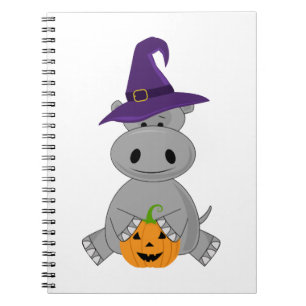 Holiday Hippo Halloween Witch Hippo Notebook