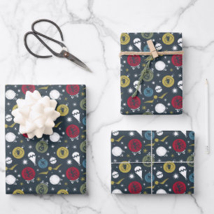 Holiday HOGWARTS™ House Bauble Pattern Wrapping Paper Sheet