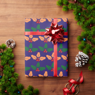 Holiday Holly Berry Wrap: Festive Christmas  Wrapping Paper