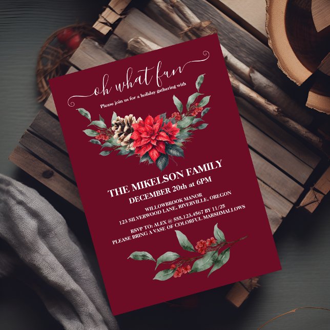 Holiday Holly Christmas Party Invitation (Creator Uploaded)