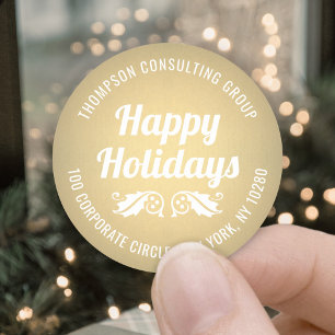 Holiday Holly Faux Gold Foil Return Address Labels