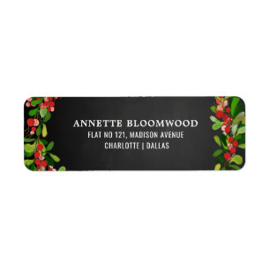 Holiday Holly Leaves Berry Chalkboard Christmas