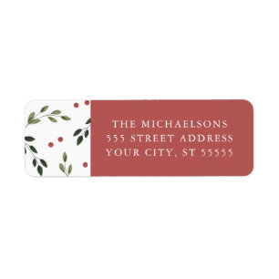 Holiday Holly Return Address Label.