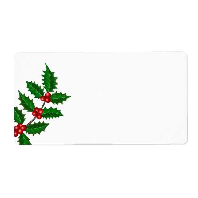 Holiday Holly Shipping Labels (Front)