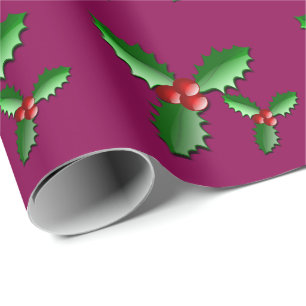 Holiday Holly Wrapping Paper