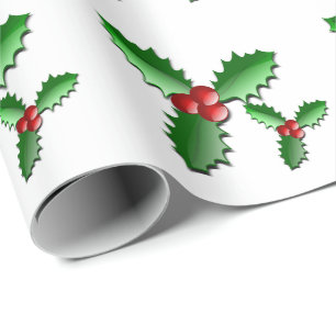 Holiday Holly Wrapping Paper