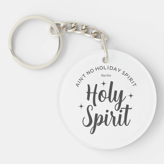 Holiday Holy Spirit Christian Religious Christmas Key Ring (Front)