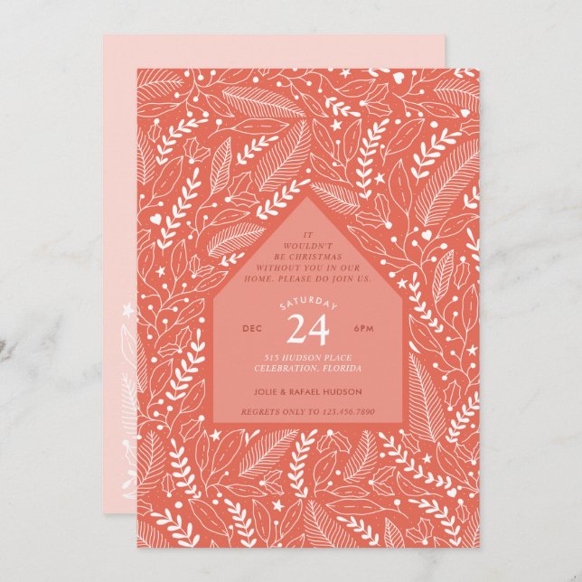 Holiday Home Christmas Party Invitation (Front/Back)