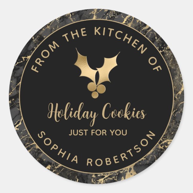 Holiday Homemade From the Kitchen of Your Name Classic Round Sticker (Front)