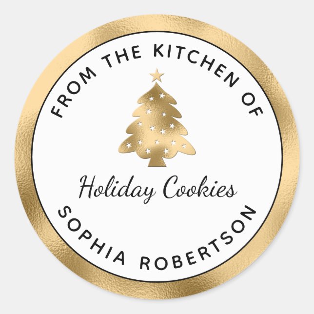 Holiday Homemade Gold From the Kitchen of Classic Round Sticker (Front)