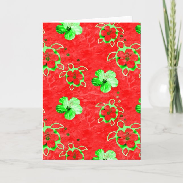 Holiday Honu Turtles Card (Front)