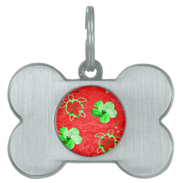 Holiday Honu Turtles Pet Tag (Front)