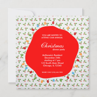 Holiday hoopla dinner invitation