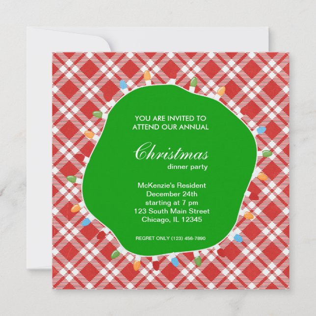 Holiday hoopla dinner invitation (Front)
