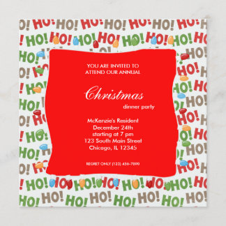 Holiday hoopla dinner invitation