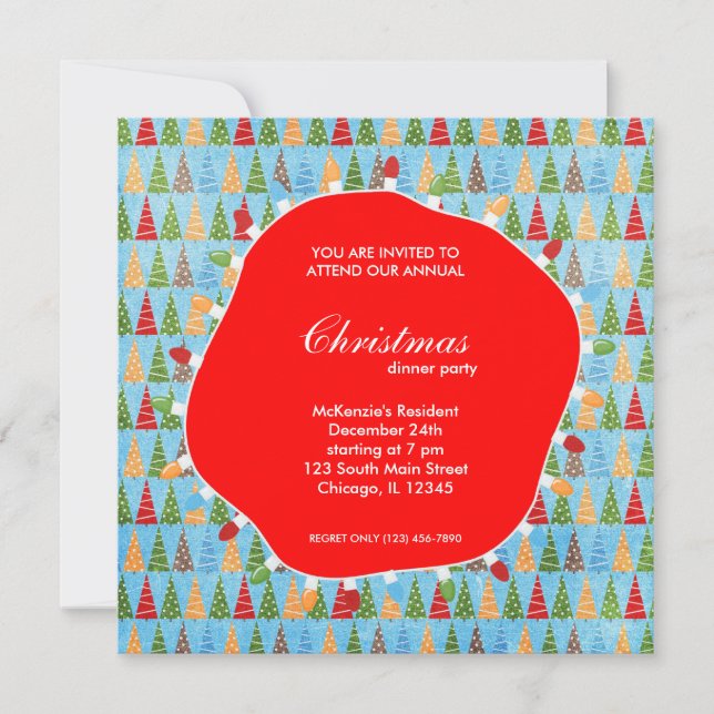 Holiday hoopla dinner invitation (Front)