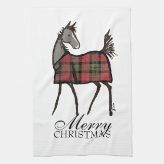 Holiday Horse Foal with Blanket Christmas Tea Towel