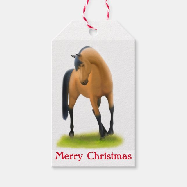 Holiday Horses Christmas Gift Tags (Front)
