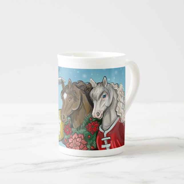 Holiday Horses~mug Bone China Mug (Front Right)