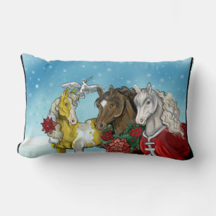 Holiday Horses~pillow Lumbar Cushion